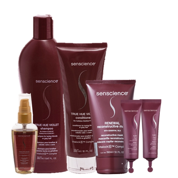 Produto Kit_Senscience_True_Hue_Violet_Duo_Home_Care_Renewal_Mask_CPR_True_Hue_Color_Oleo_55ml_Evas_1