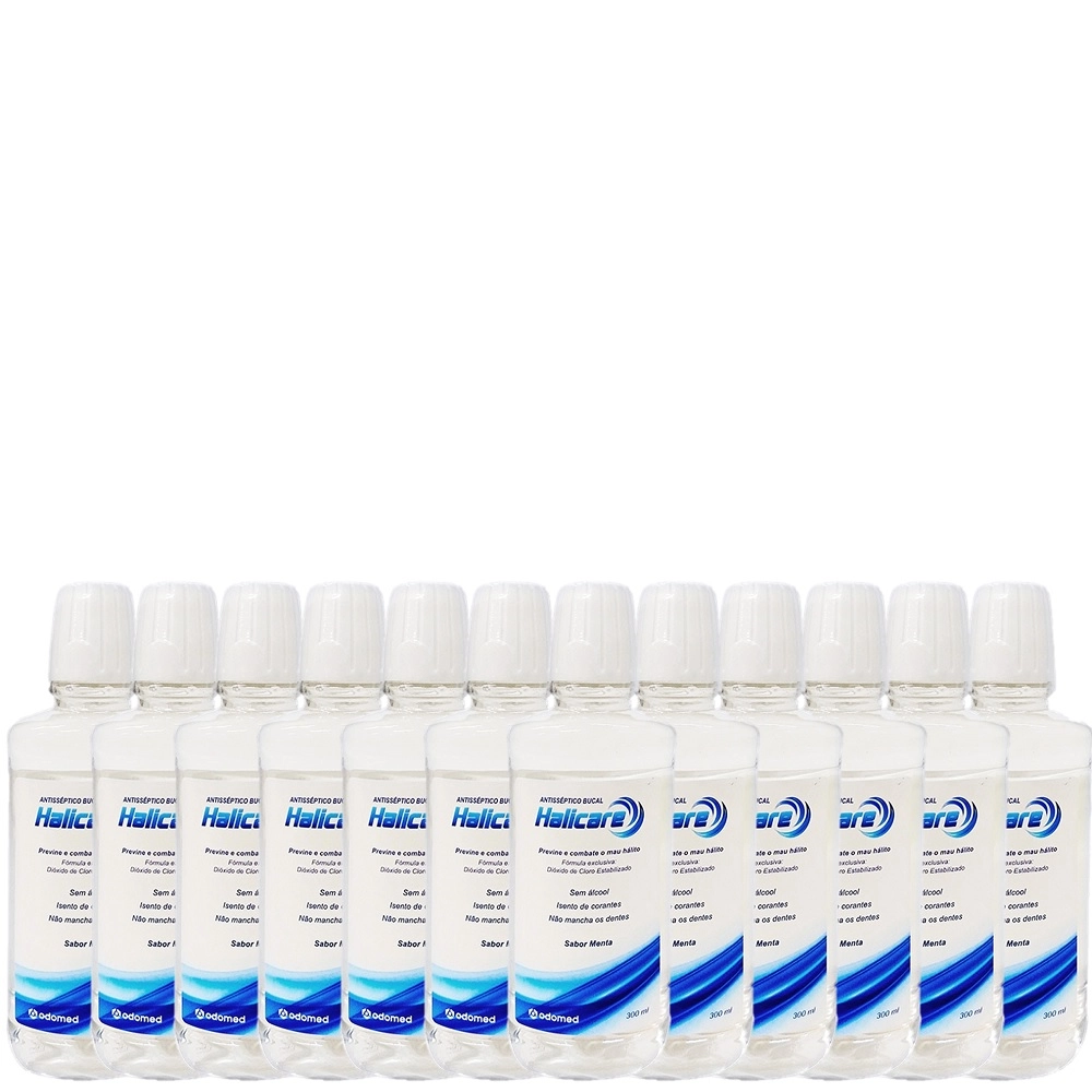 Kit Odomed Halicare - Enxaguante Bucal Antisseptico 300ml (12 Unidades)