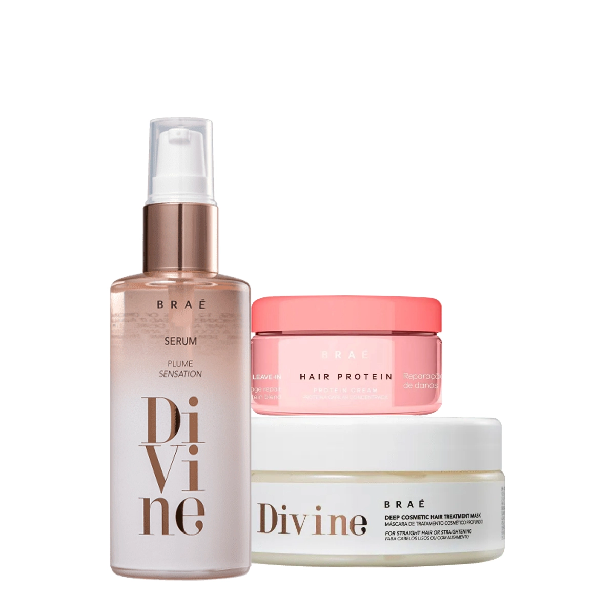 Kit Braé Hair Proteín Divine Plume E Máscara Capilar (3 Produtos)