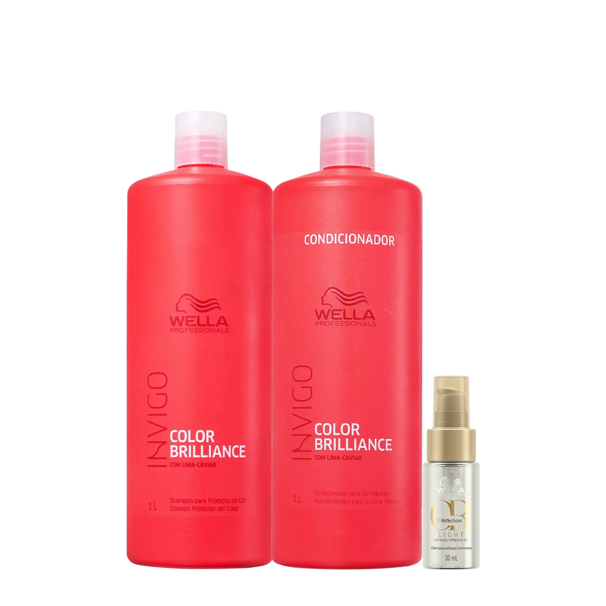 Kit Wella Professionals Invigo Brilliance Reflections Salon Oil Light 30 (3 Produtos)