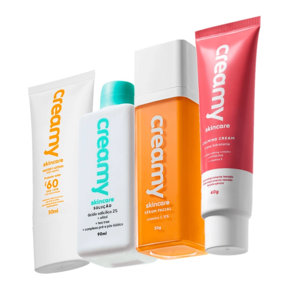Produto Kit_Creamy_Skincare_Vitamina_C_Salicilico_Hidratante_Calming_Cream_Protetor_Facial_FPS60_Evas_1