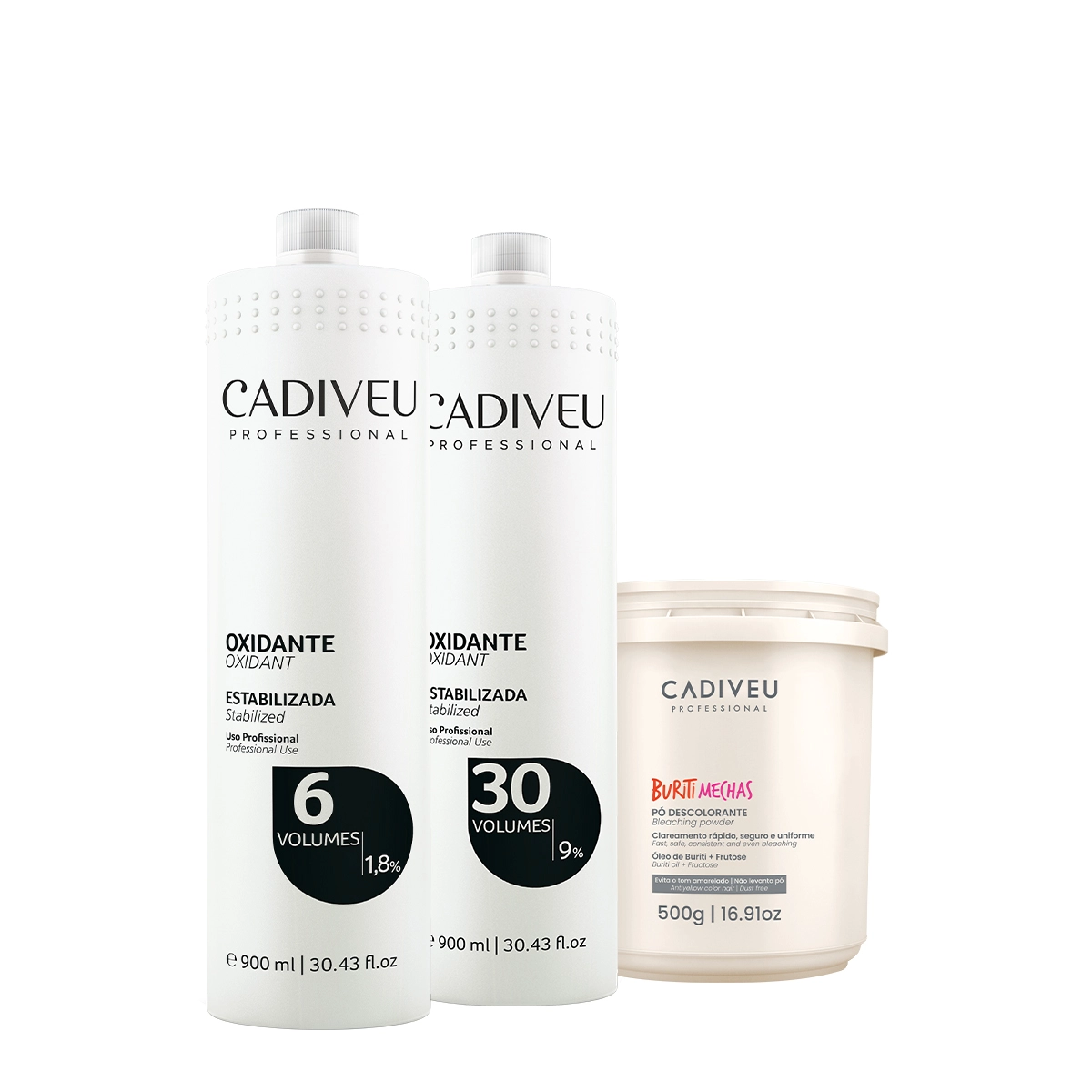 Kit Cadiveu Professional Oxidante 6V 30v E Buriti Mechas (3 Produtos)