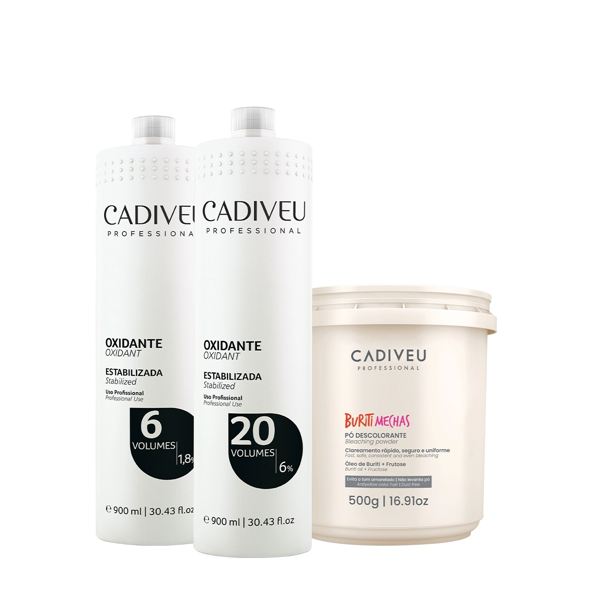 Kit Cadiveu Professional Oxidante 06v 20v E Buriti Mechas (3 Produtos)