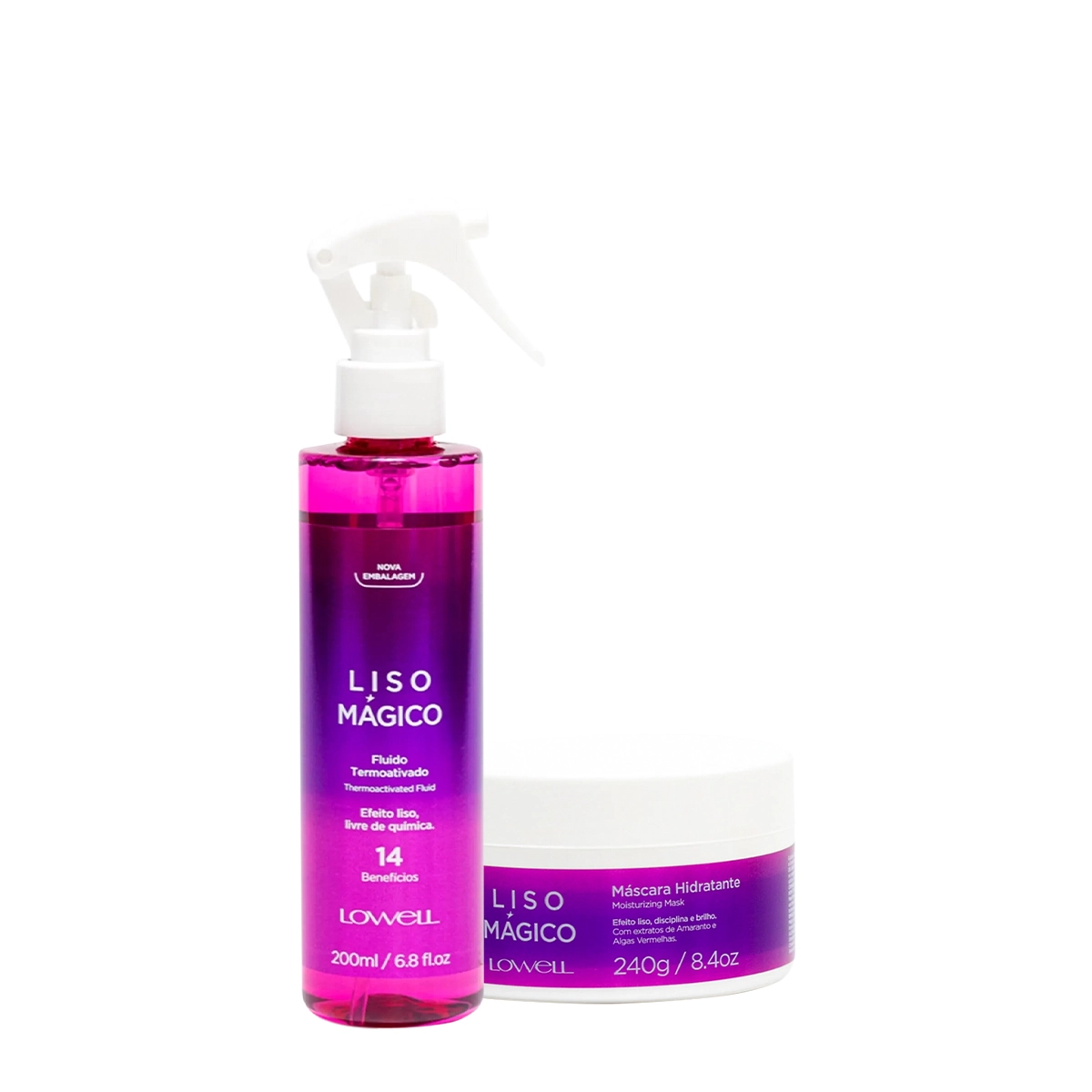 Kit Lowell Liso Mágico Máscara Fluído (2 Produtos)