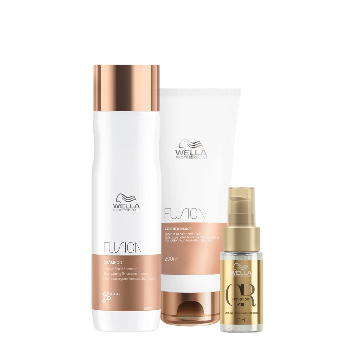 Wella Professionals Fusion Shampoo 250ml+Cond 200ml+Oil Reflections 30ml