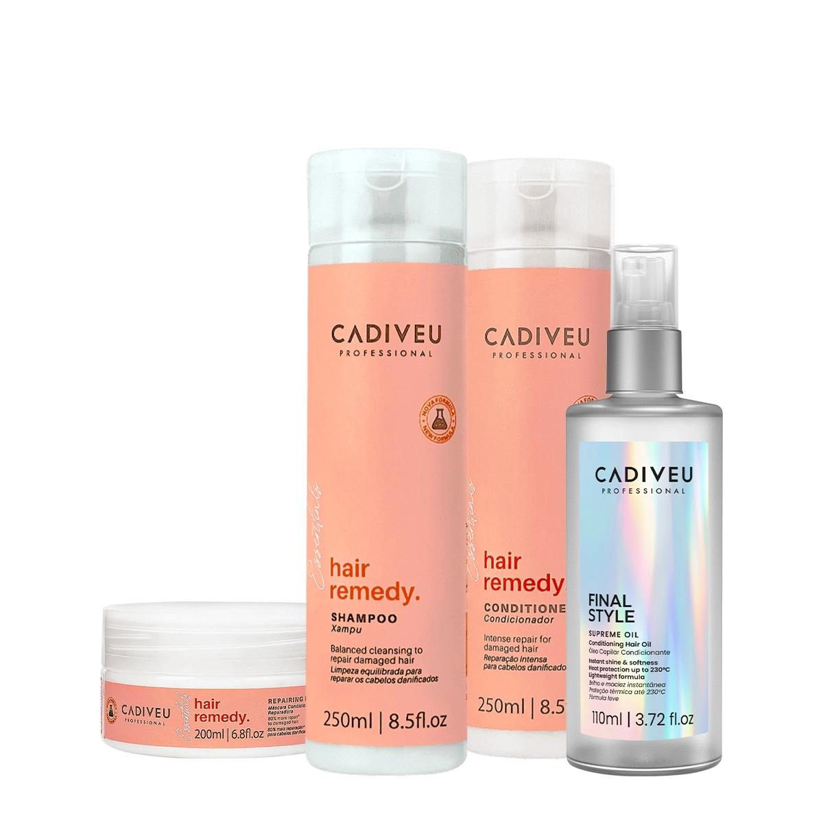Kit Cadiveu Professional Hair Remedy Home Care E Supreme Final Style (4 Produtos)