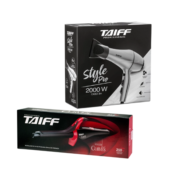 Taiff Secador Style Pro 2000W 127V+Curves Modelador De Cachos 3/4" 19mm Bivolt