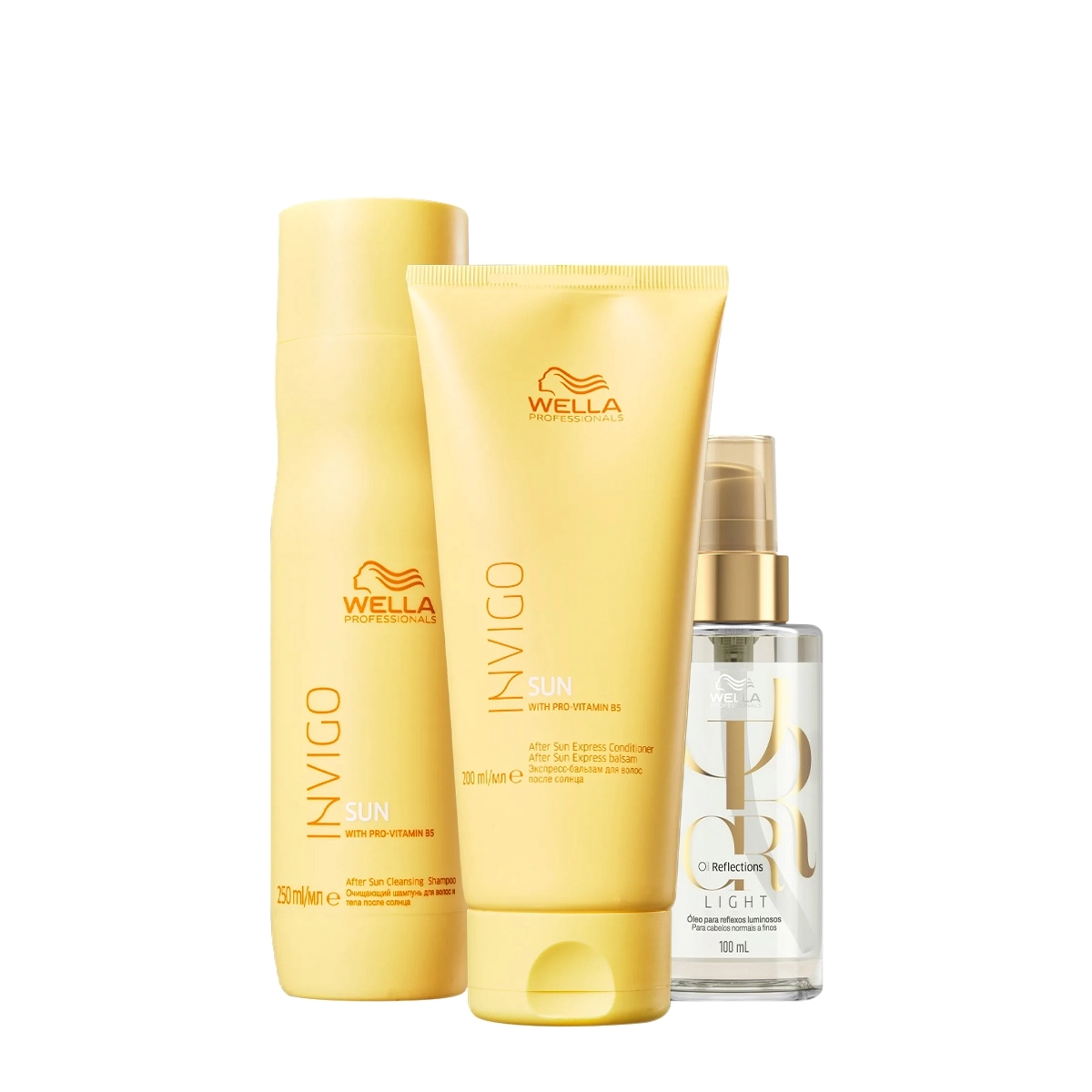 Kit Wella Professionals Invigo Sun Reflections Duo Oil Light 100 (3 Produtos)