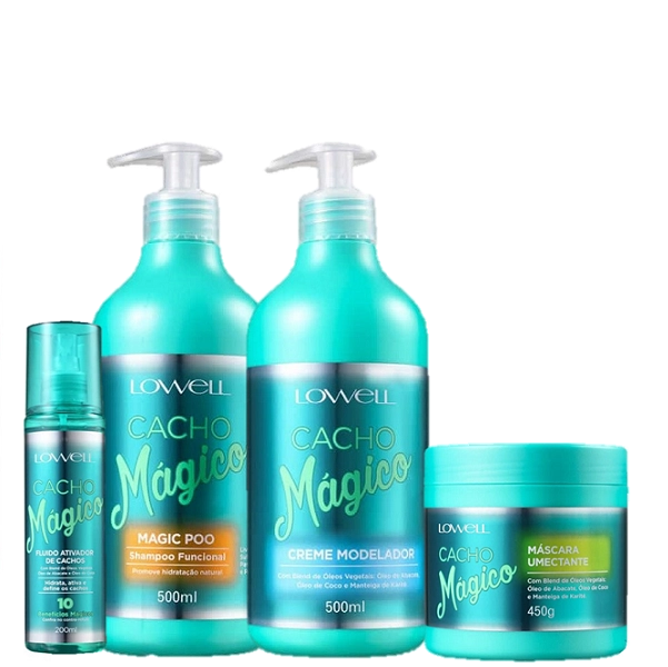 Lowell Cacho Magico Shampoo 500g Creme 500g Mascara 450g E Fluido 200ml