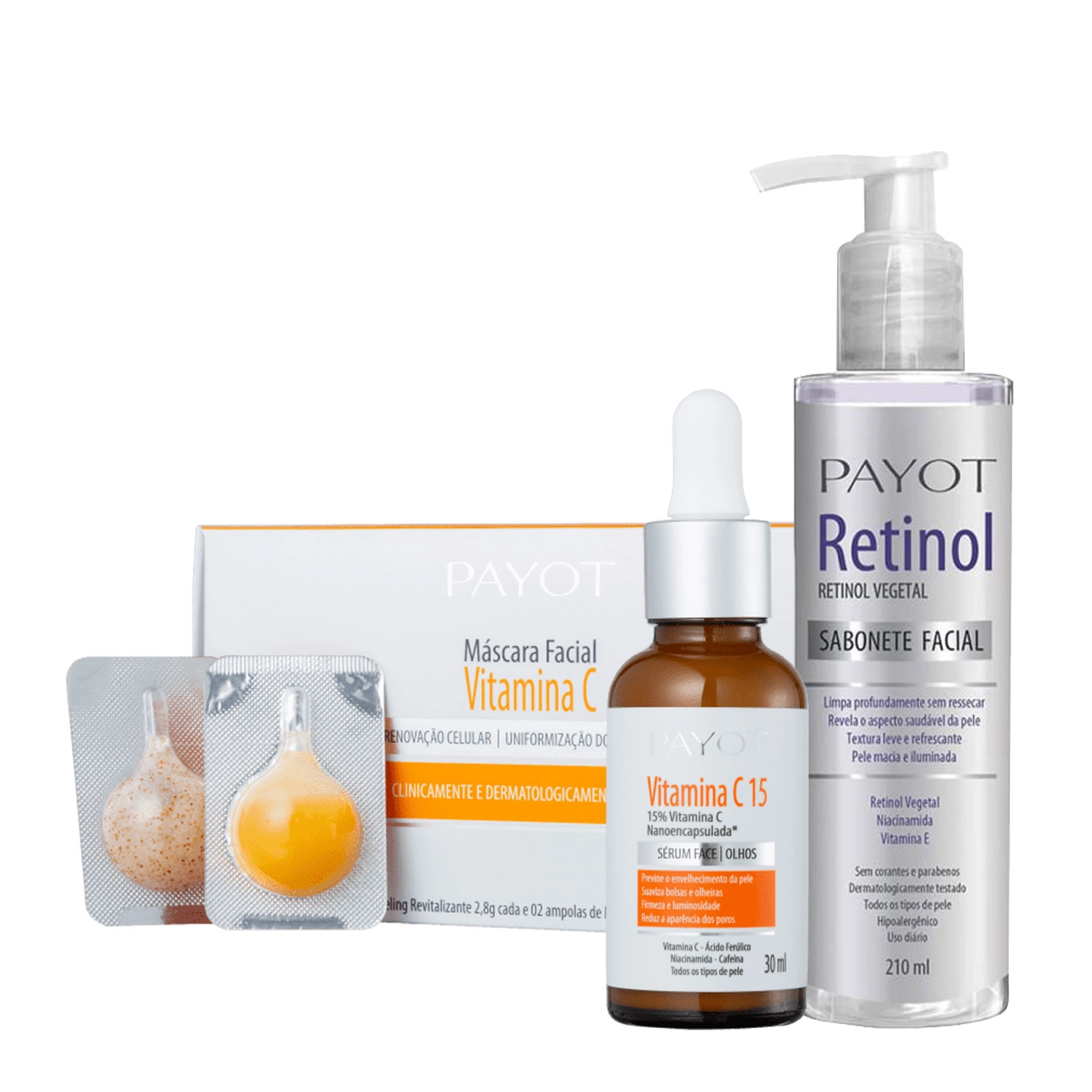 Kit_Payot_Vitamina_C_Serum_Retinol_Sabonete_Liquido_Serum_Facial_Mascara_Evas_1