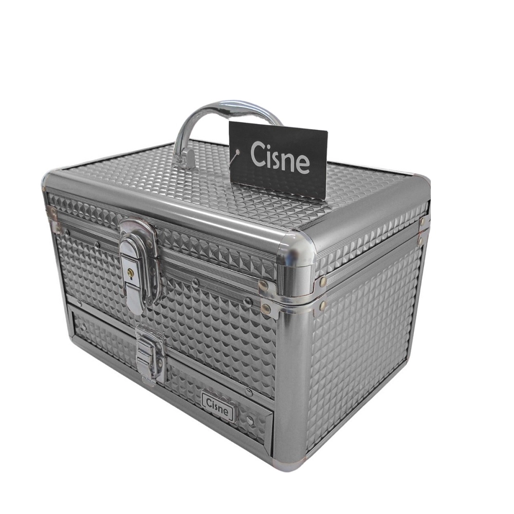 Produto: Cisne Maleta de Maquiagem Media Prata - CSN A141