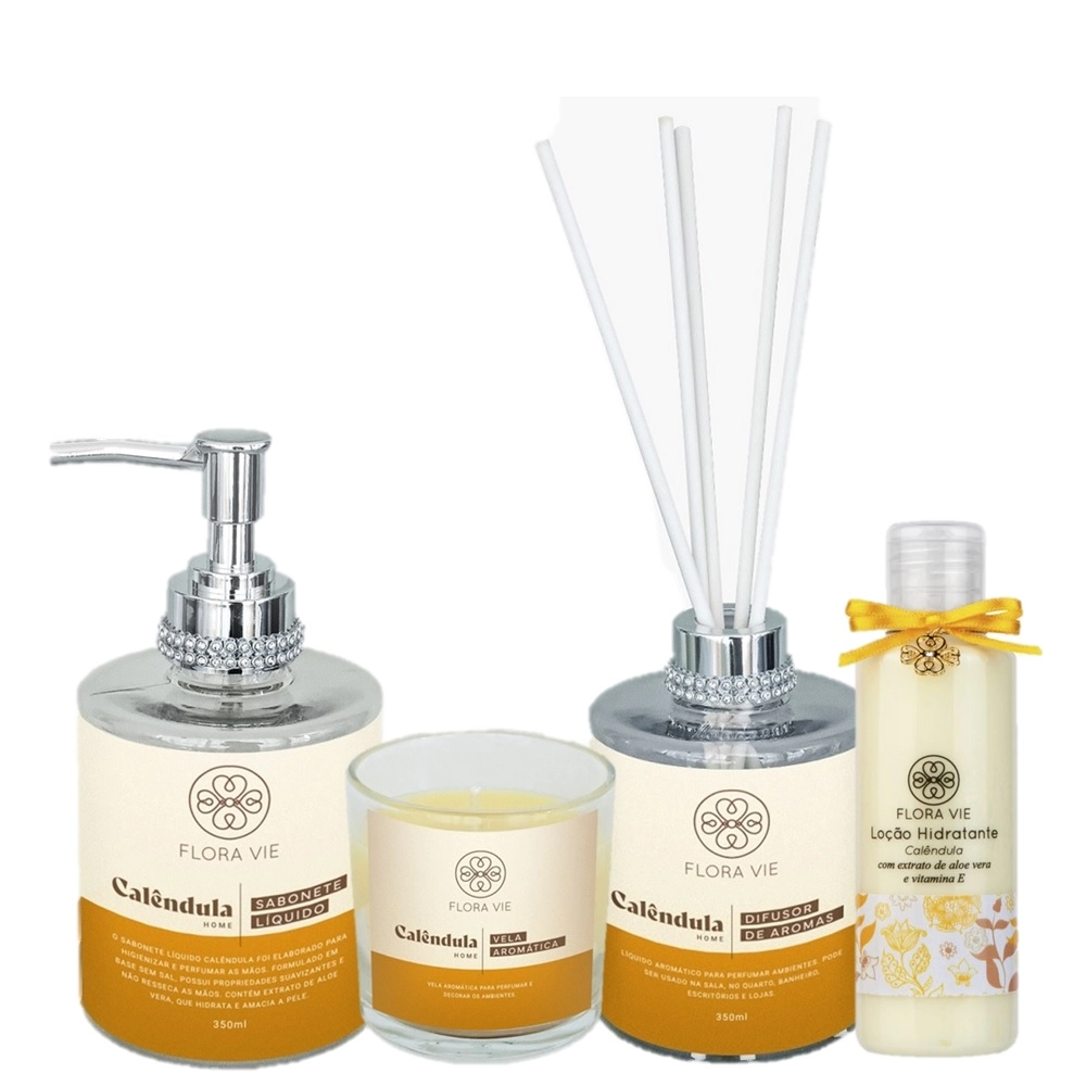 Produto: Kit Flora Vie Calendula Aroma Relaxante e Pele Ressecada (4 Produtos)