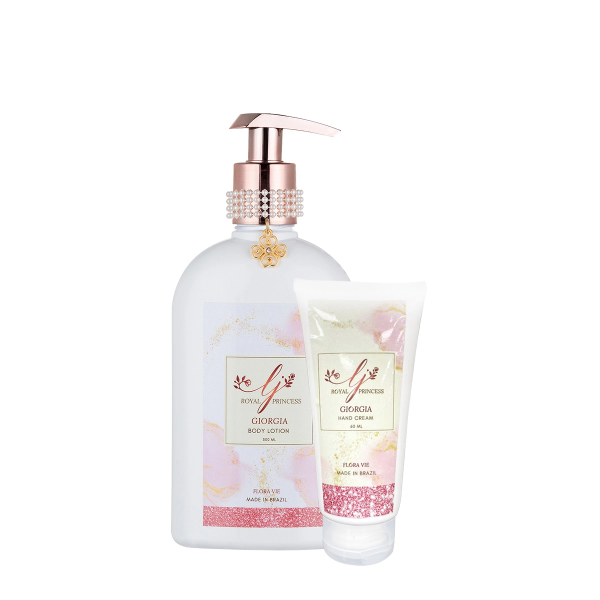 Kit Flora Vie Royal Princess Giorgia Hidratante para Mãos e Loção Hidratante (2 produtos) Produto: Kit Flora Vie Royal Princess Giorgia Hidratante para Mãos e Loção Hidratante (2 produtos)