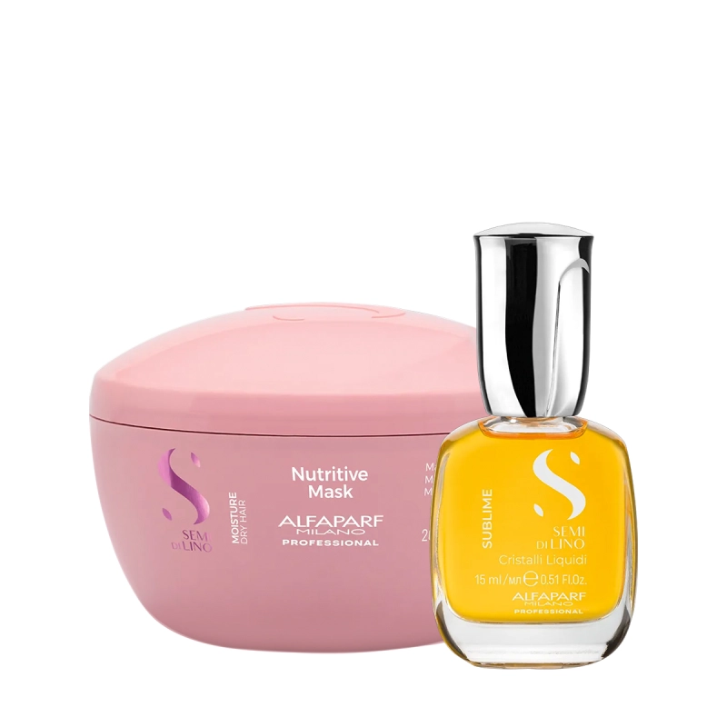 Produto: Kit Alfaparf Semi di Lino Moisture e Sublime - Tratamento Nutritivo e Brilho Espelhado (2 produtos)