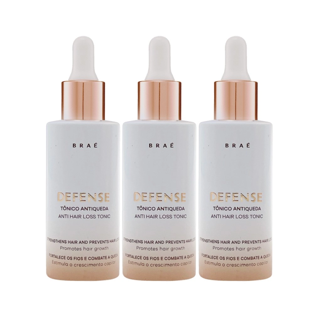 Produto: Kit Braé Defense Antiqueda Hair Loss - Tônico Capilar 60ml (3 unidades)