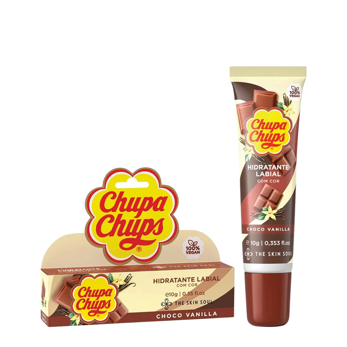 Produto: Chupa Chups Choco Vanilla Com Cor - Hidratante Labial 10g