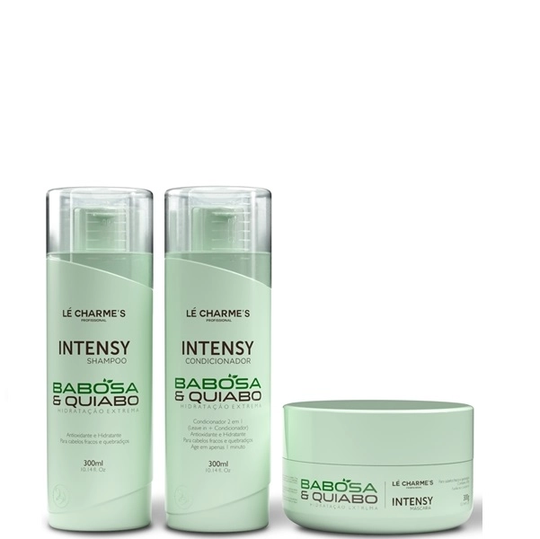 Lé Charme´s Babosa & Quiabo Shampoo mais Condicionador 300ml e Máscara 300g Produto: Lé Charme´s Babosa & Quiabo Shampoo mais Condicionador 300ml e Máscara 300g