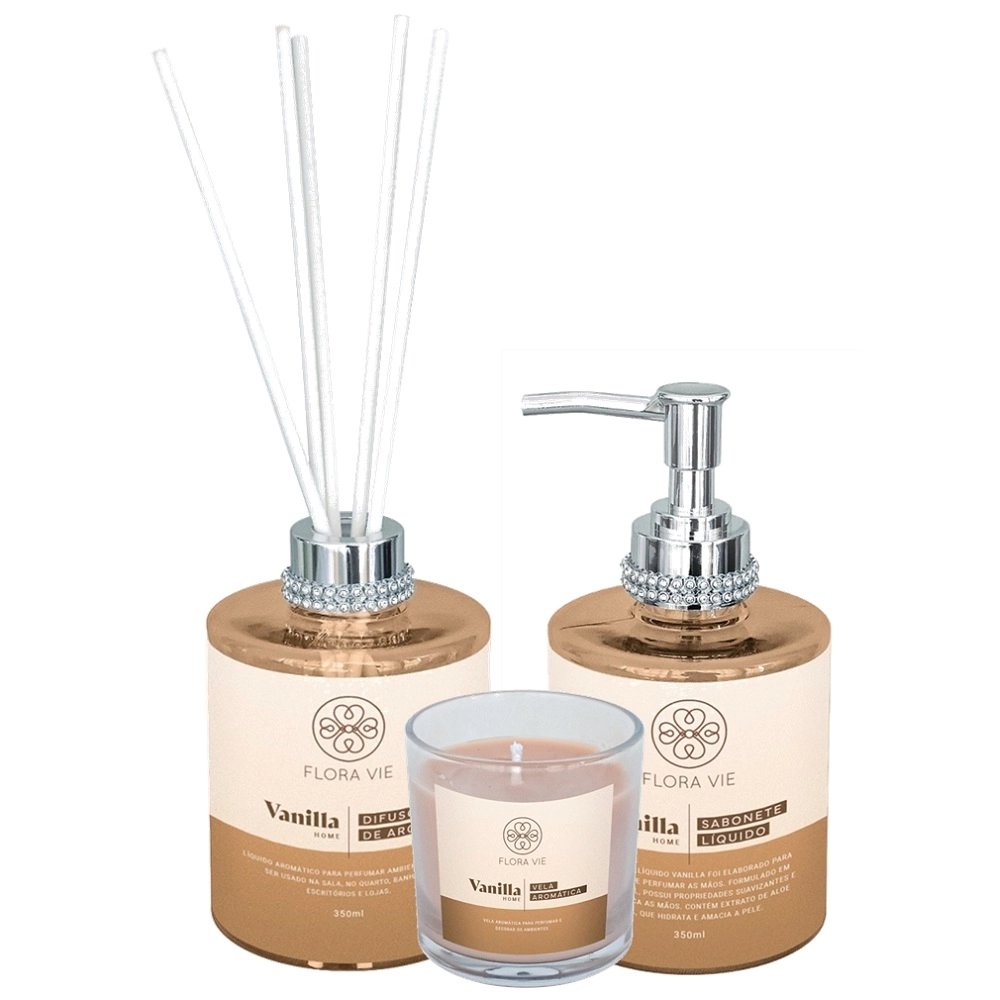 Produto: Kit Flora Vie Vanilla Aroma Relaxante (3 Produtos)