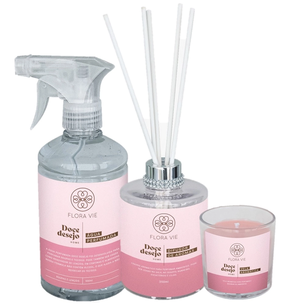 Produto: Kit Flora Vie Doce Desejo Aromatizante Sensacional (3 Produtos)