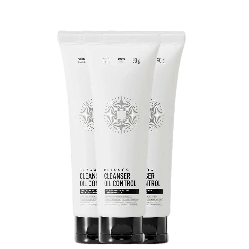 Kit Beyoung Cleanser Oil Control - Gel de Limpeza Facial Antioleosidade 90g (3 Unidades) Produto: Kit Beyoung Cleanser Oil Control - Gel de Limpeza Facial Antioleosidade 90g (3 Unidades)