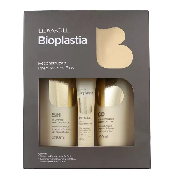 Lowell Kit Bioplastia Capilar Home Care (3 Produtos) Produto: Lowell Kit Bioplastia Capilar Home Care (3 Produtos)