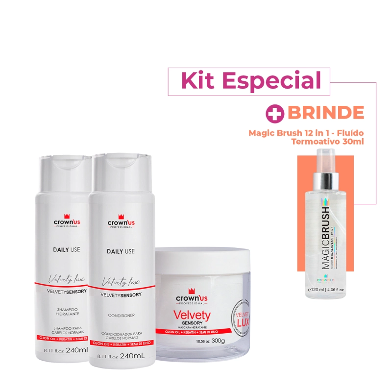Produto: Kit Crown'us Professional Daily Use + Fluído Termoativado (4 Produtos)