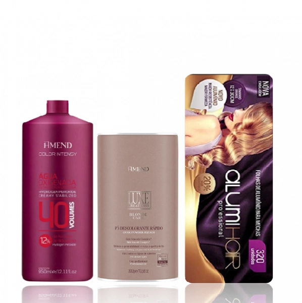 Produto: Amend Color Intense OX 40V 950ml Luxe Creations Pó Descolorante 300g e Alumi Hair 320un
