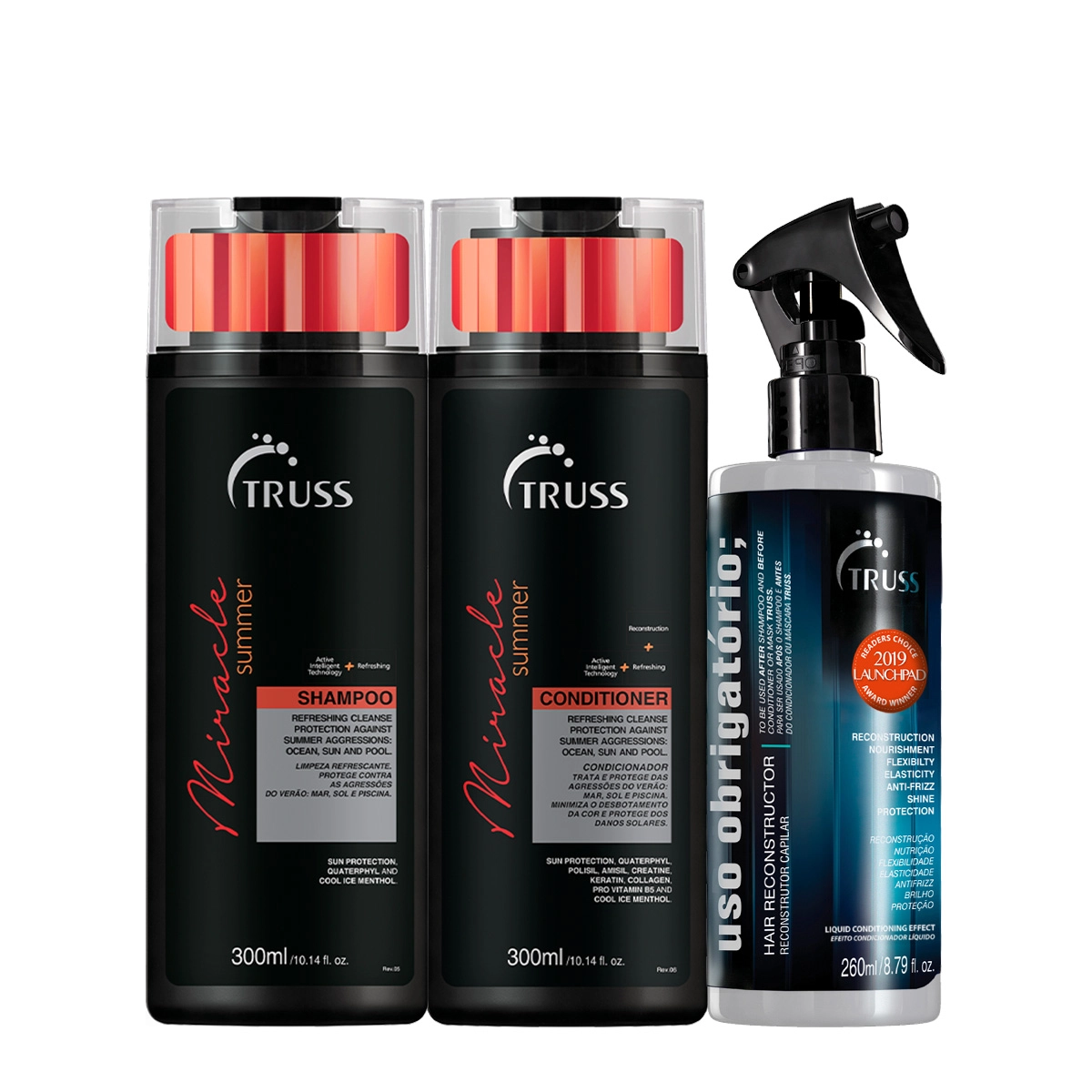 Produto: Truss Miracle Summer Shampoo+Condicionador 300ml+Uso Obrigatório 260ml