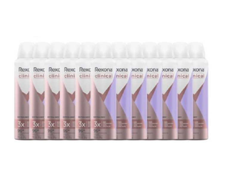 Produto: Desodorante Aerosol Rexona Clinical Feminino Extra Dry 150ml - 12 Unidades