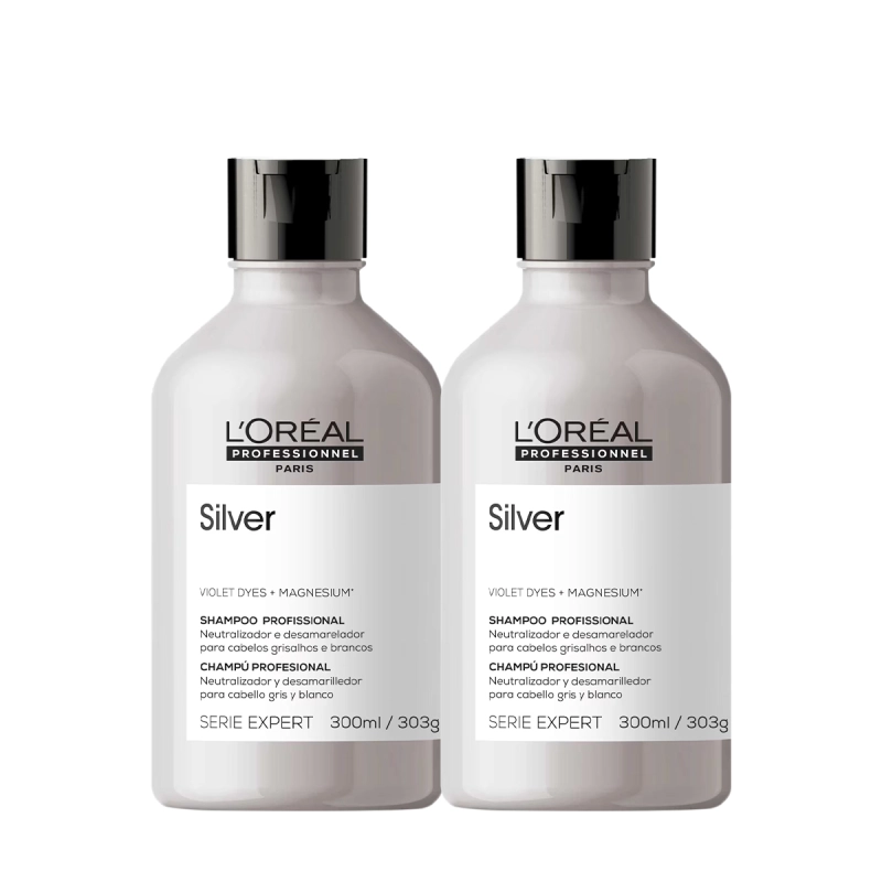 Kit L'Oréal Professionnel Silver Shampoo Extra (2 unidades) Produto: Kit L'Oréal Professionnel Silver Shampoo Extra (2 unidades)