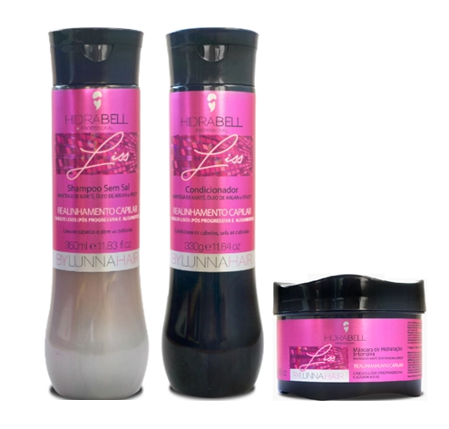 Produto: Hidrabell Liss By Lunna - Shampoo 350ml+Condicionador 330g+Mascara 250g
