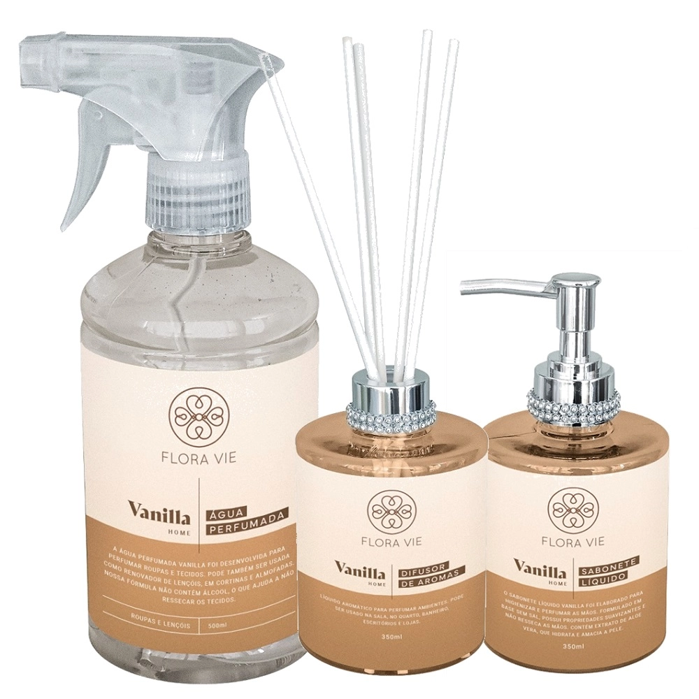 Produto: Kit Flora Vie Vanilla Aroma Fragrantico (3 Produtos)