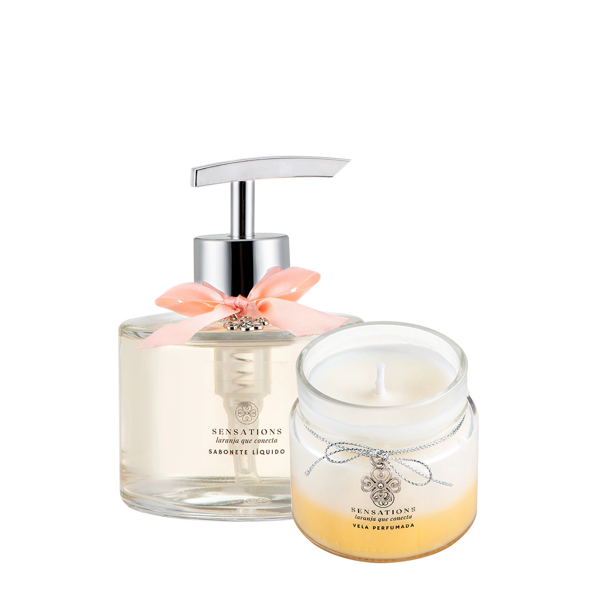 Kit Flora Vie Laranja que Conecta Vela e Sabonete Líquido (2 produtos) Produto: Kit Flora Vie Laranja que Conecta Vela e Sabonete Líquido (2 produtos)