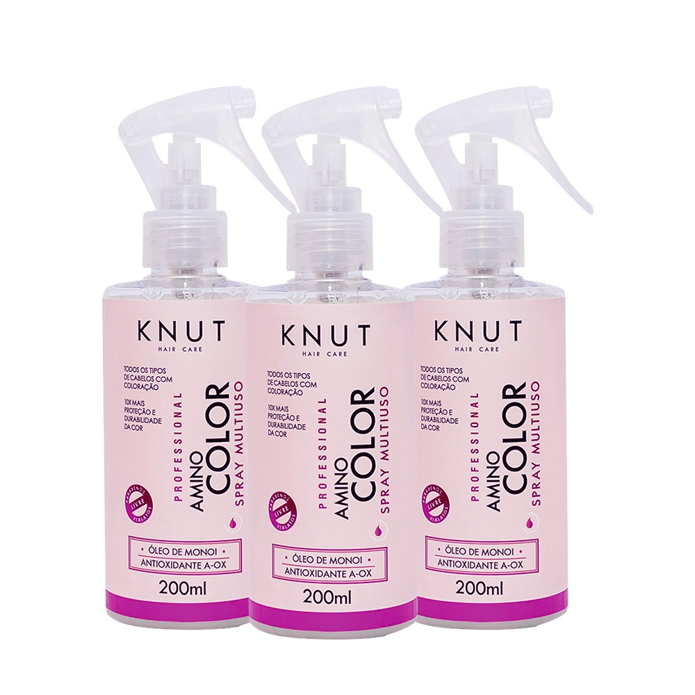 Produto: Kit Knut Professional Amino Color  Leave-in Spray 200ml (3 unidades)