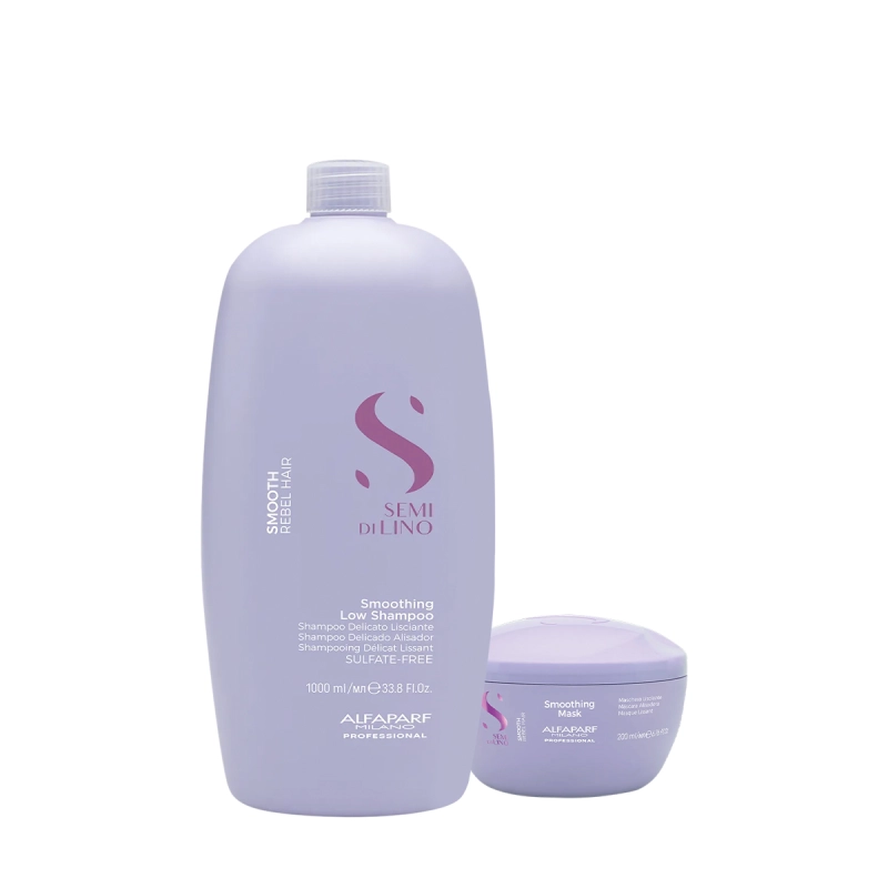 Produto: Kit Alfaparf Semi di Lino Smooth - Cuidado de Limpeza e Brilho Intenso (2 produtos)