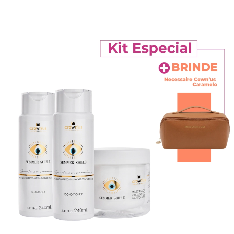 Produto: Kit Crown'us Professional Summer Shield + Necessaire (4 Produtos)