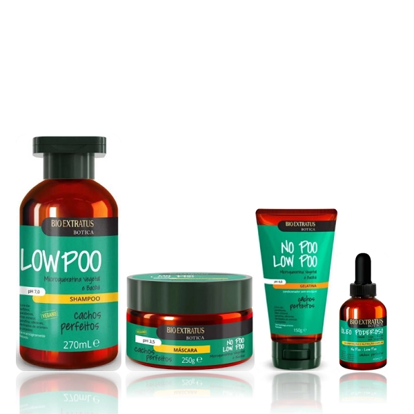 Bio Extratus Cachos Perfeitos Botica Shampoo 270ml+ Máscara 250g+Gelatina150g+Óleo Poderoso 40ml Produto: Bio Extratus Cachos Perfeitos Botica Shampoo 270ml+ Máscara 250g+Gelatina150g+Óleo Poderoso 40ml