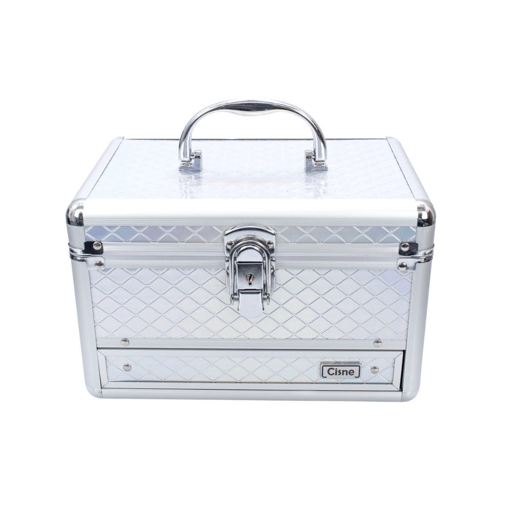 Produto: Cisne Maleta de Maquiagem Pequena Prata CSN - A122