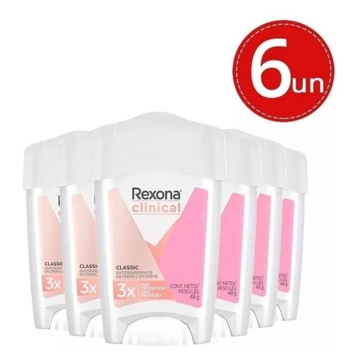 Produto: Rexona Clinical  Desodorante Creme Classic Feminino 48g C/6