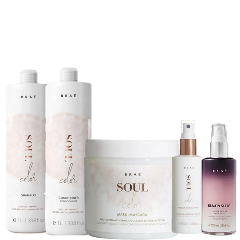 Produto: Braé Soul Color Duo 1L Prime Spray 100ml Mascara 500g e Beauty Sleep 100ml