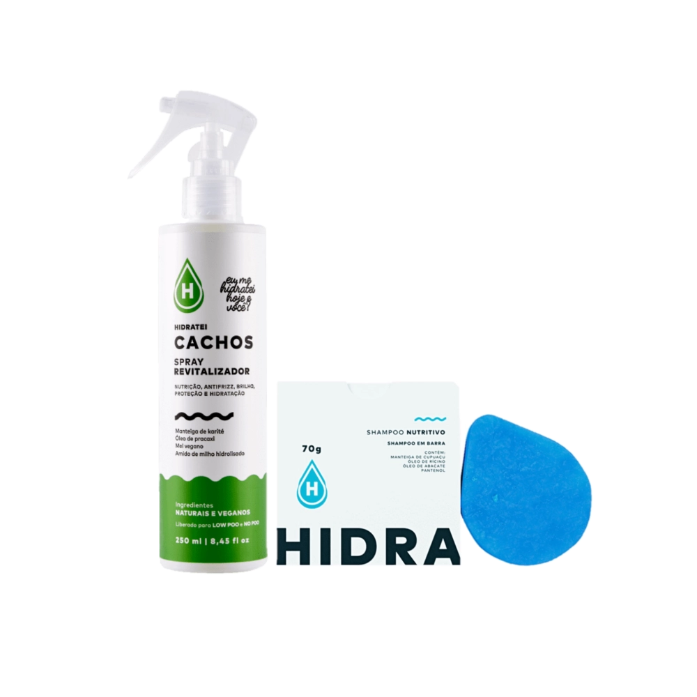 Produto: Kit Hidratei Nutritivo Cachos Spray Revitalizador (2 produtos)