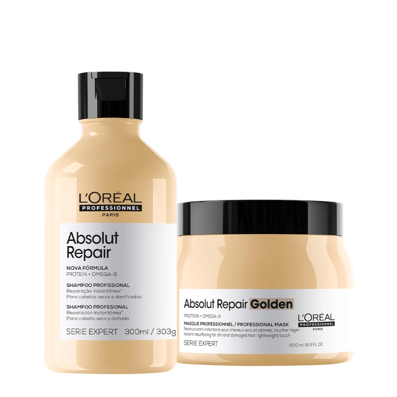 Kit L'Oréal Professionnel Absolut Repair Shampoo 300 Máscara (2 produtos) Produto: Kit L'Oréal Professionnel Absolut Repair Shampoo 300 Máscara (2 produtos)