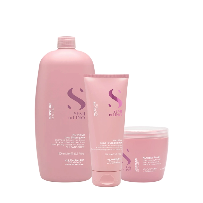 Produto: Kit Alfaparf Semi di Lino Moisture Nutritive - Rotina Profissional de Nutrição (3 produtos)