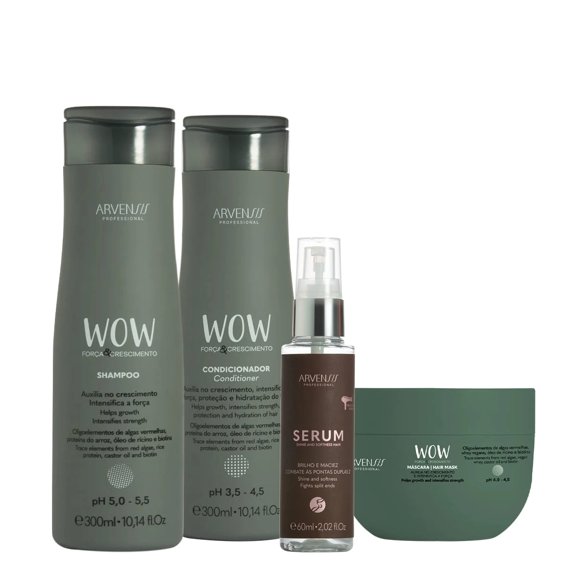 Produto: Kit Arvensis Wow Força e Crescimento Home Care Sérum (4 produtos)
