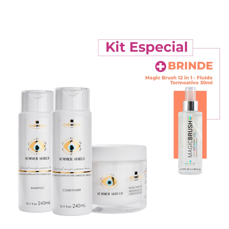 Produto: Kit Crown'us Professional Summer Shield + Fluído Termoativado (4 Produtos)