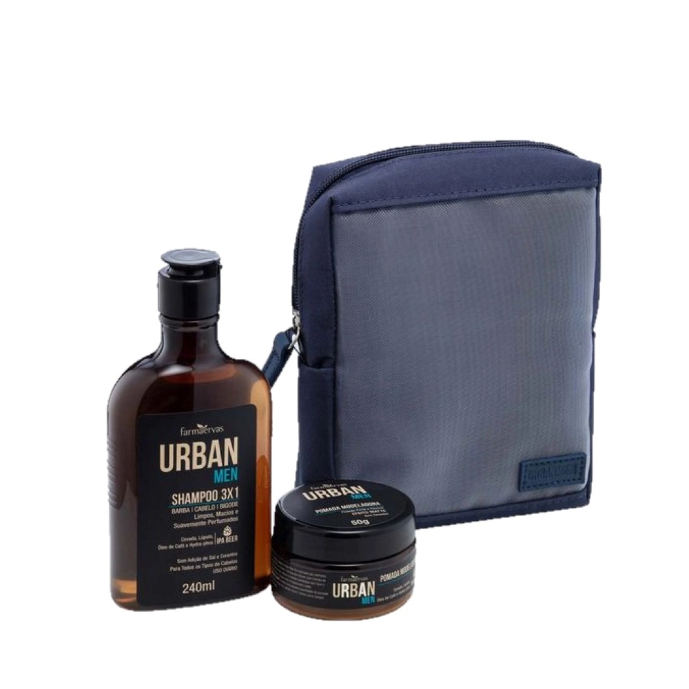 Produto: Kit Farmaervas Urban Men Shampoo 3 em 1 + Pomada Modeladora (2 produtos)