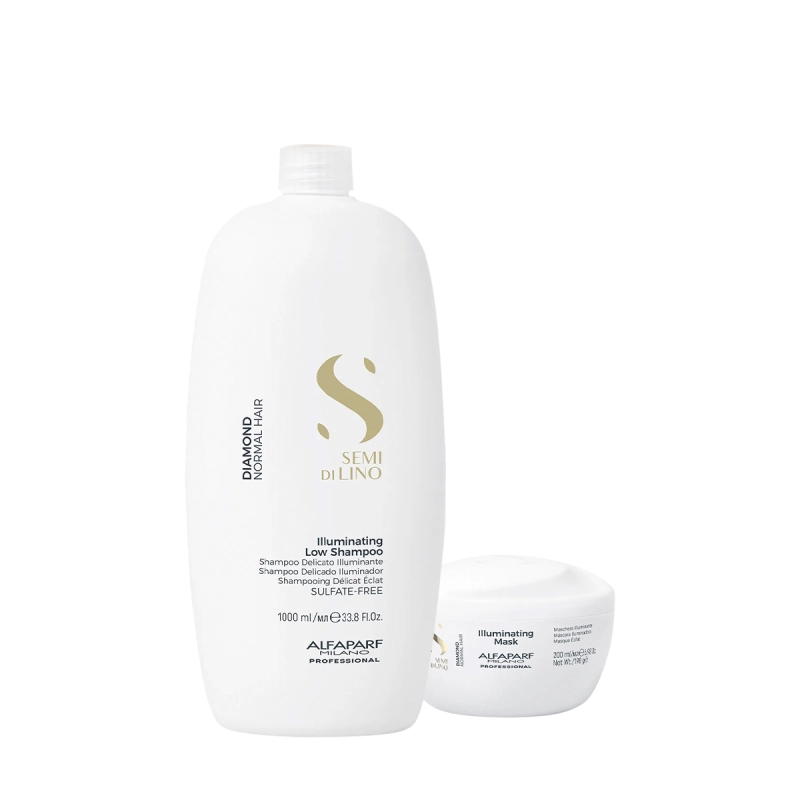 Produto: Kit Alfaparf Semi di Lino Diamond Illuminating - Limpeza Profissional e Tratamento Intensivo (2 produtos)