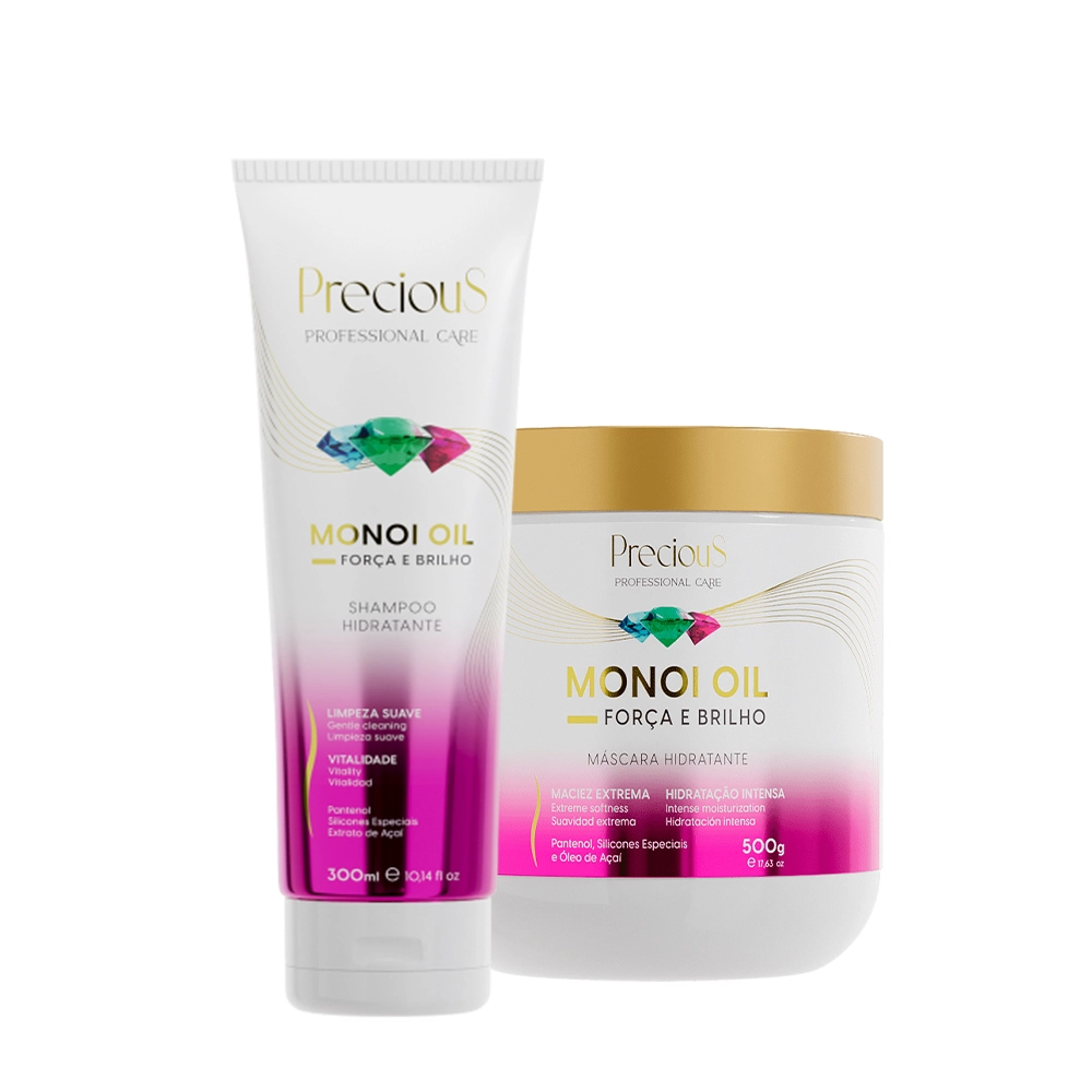 Kit Precious Monoi Oil Força e Brilho Shampoo e Máscara Hidratante (2 produtos) Produto: Kit Precious Monoi Oil Força e Brilho Shampoo e Máscara Hidratante (2 produtos)