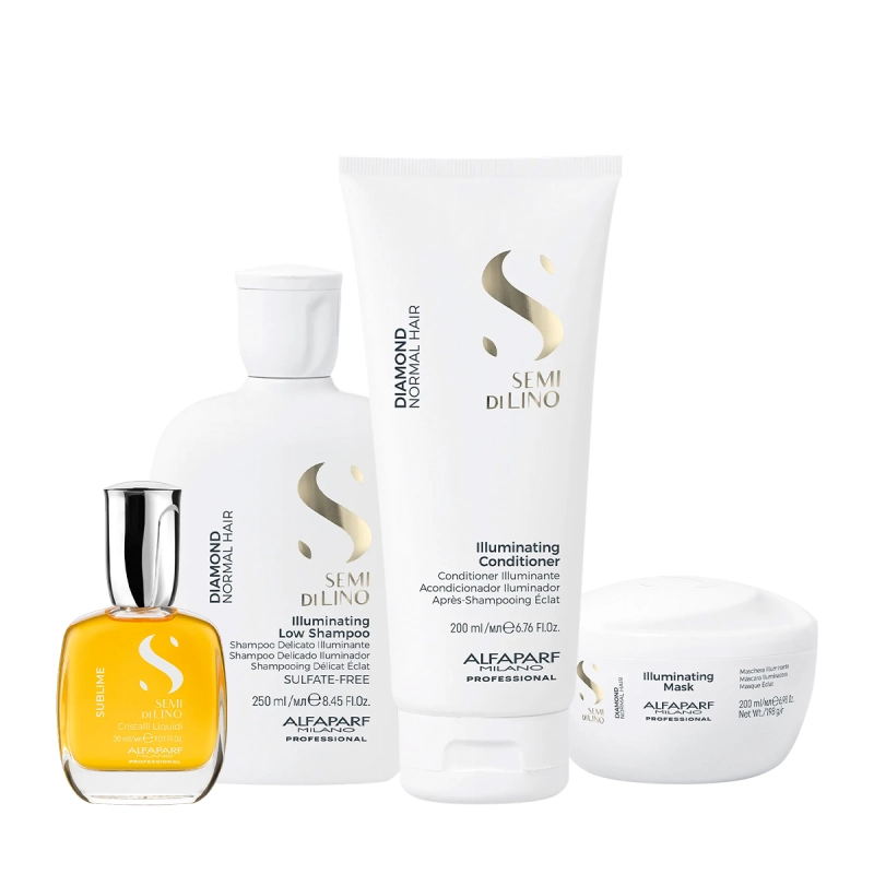Produto: Kit Alfaparf Semi di Lino Diamond Illuminating - Luminosidade e Movimento (4 produtos)