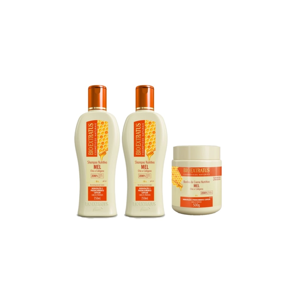 Produto: Kit Bio Extratus Mel - Máscara e Shampoo Extra (3 Produtos)